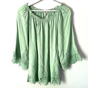 Spense boho bell sleeve embroidered lace sleeve
